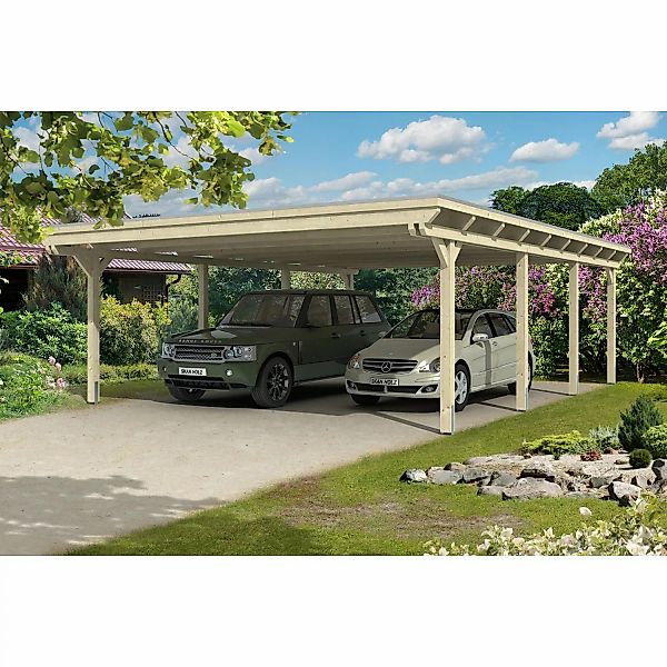 Skan Holz Carport Emsland 613 cm x 846 cm Natur günstig online kaufen