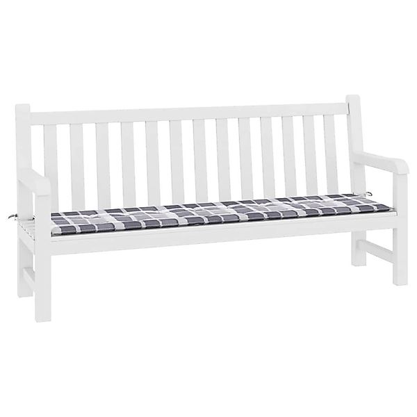 vidaXL Sitzauflage Gartenbank-Auflage Grau Karomuster 200x50x4 günstig online kaufen