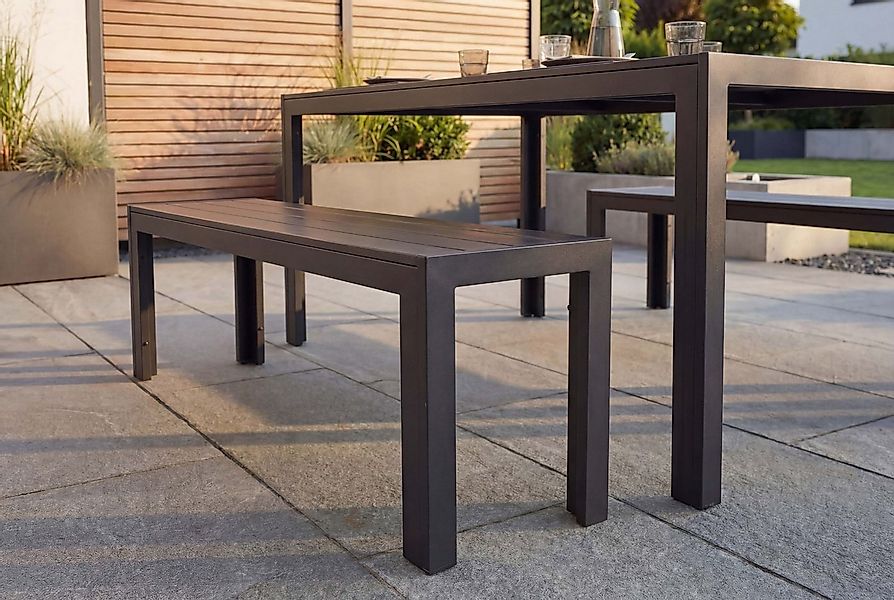riess-ambiente Gartenbank DESIGNO 130cm anthrazit / schwarz · Outdoor-Sitzb günstig online kaufen