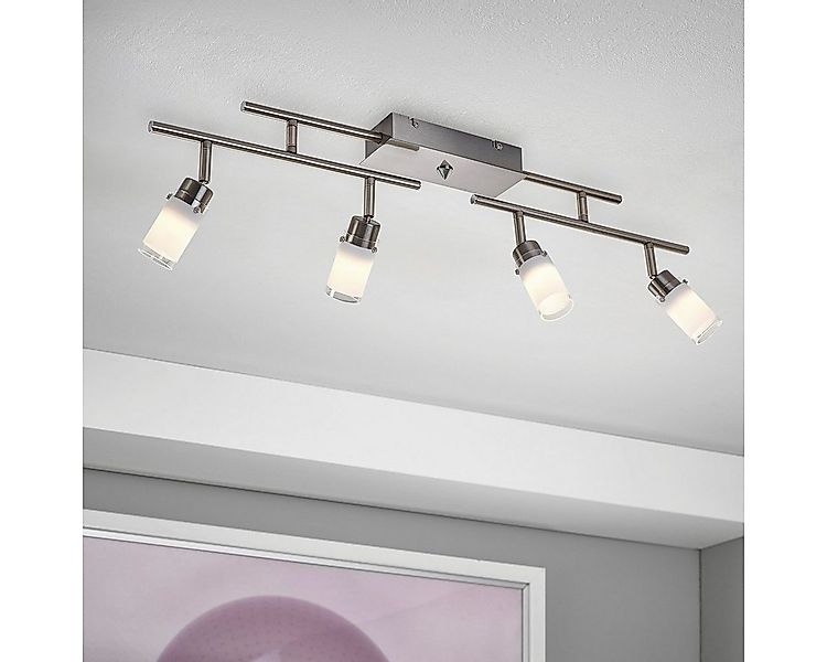 MeLiTec LED Deckenleuchte D122, warmweiß, nickel matt zwei Arme und vier Sp günstig online kaufen