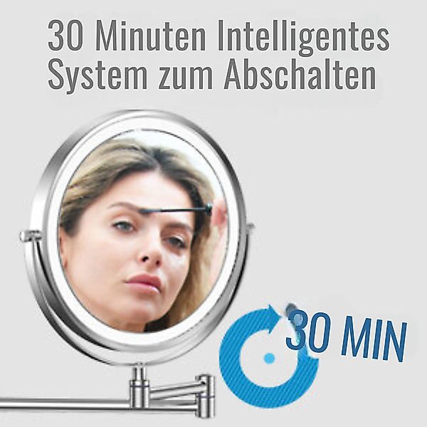 Vivitar Kosmetikspiegel Wiederaufladbarer beleuchteter Badezimmerspiegel, 1 günstig online kaufen