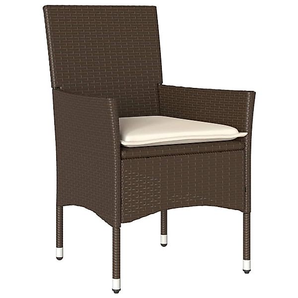 vidaXL 5-Tlg Garten-Essgruppe mit Kissen Braun Poly Rattan Glas 3278620 günstig online kaufen