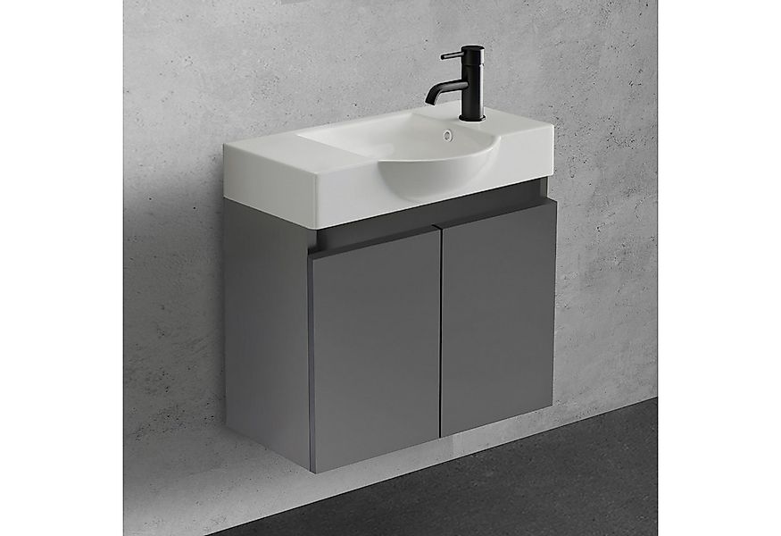 Alpenberger Badmöbel-Set Gäste WC Waschbecken mit Unterschrank 55 cm Breit, günstig online kaufen