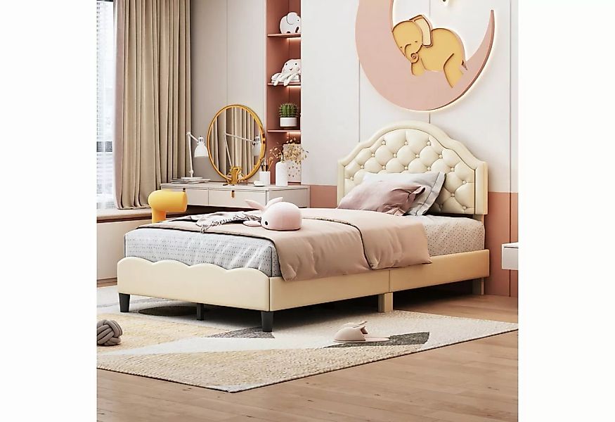 SOFTWEARY Polsterbett mit Lattenrost (90x200 cm), Einzelbett mit gepolstert günstig online kaufen