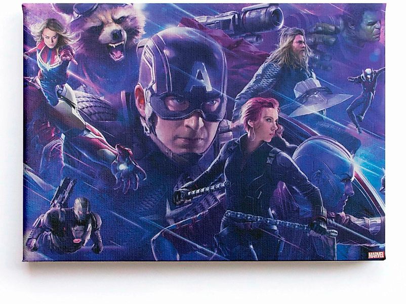 MARVEL Leinwandbild "Leinwandbild Marvel Avengers Team 70x50cm", (Packung, günstig online kaufen