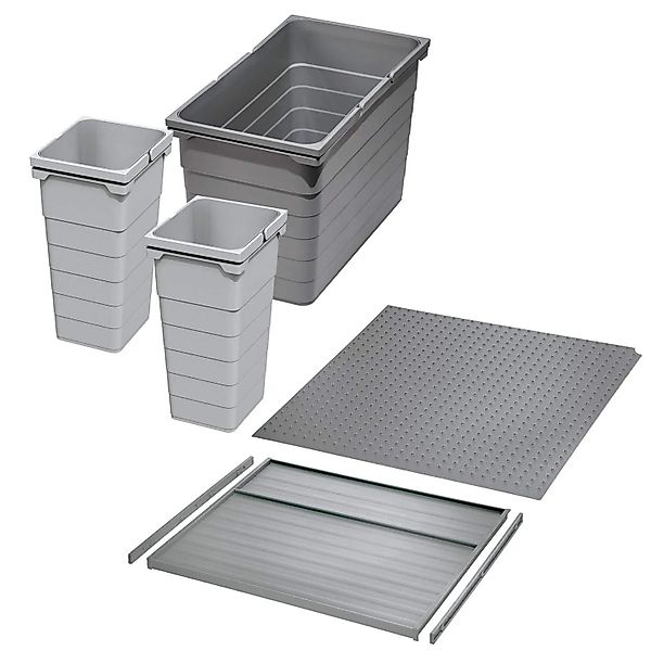 Ninka Abfalltrennsystem Eins2vier KB 500 mm 2x 11,5L 25L Alugrau für Seiten günstig online kaufen