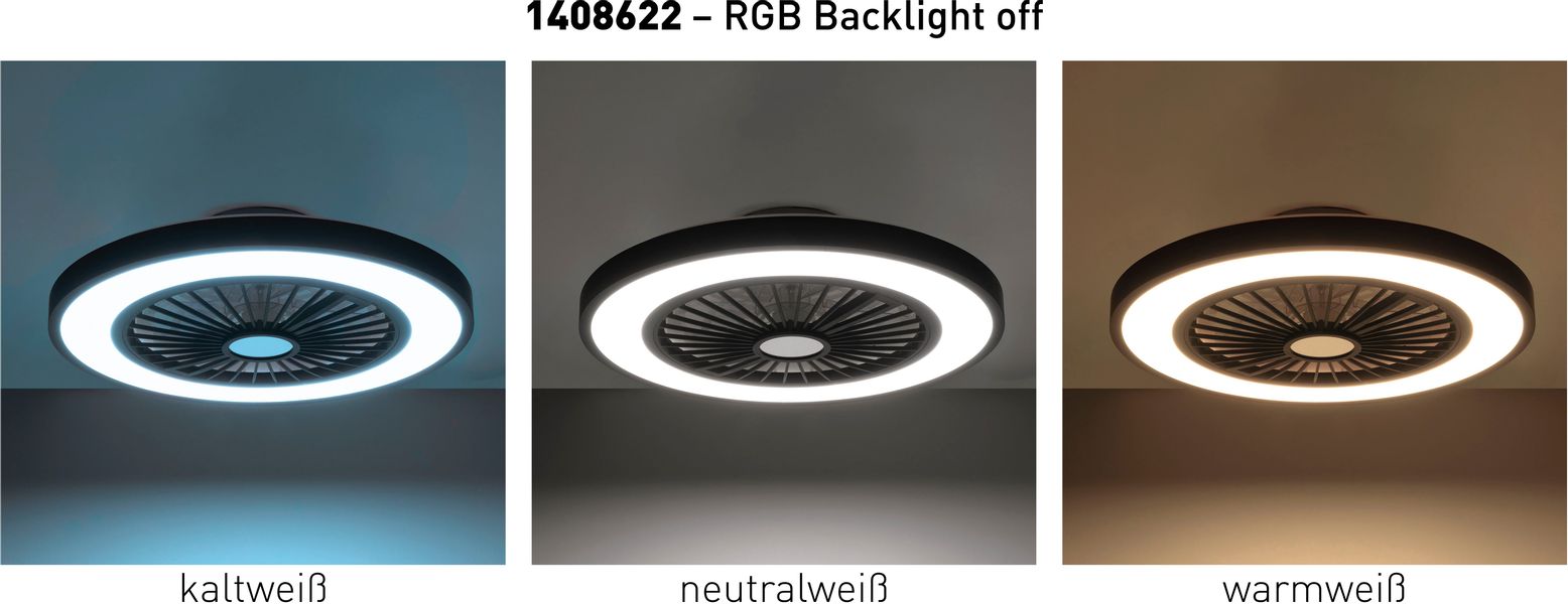 my home LED Deckenleuchte Yuri Deckenventilator, günstig online kaufen