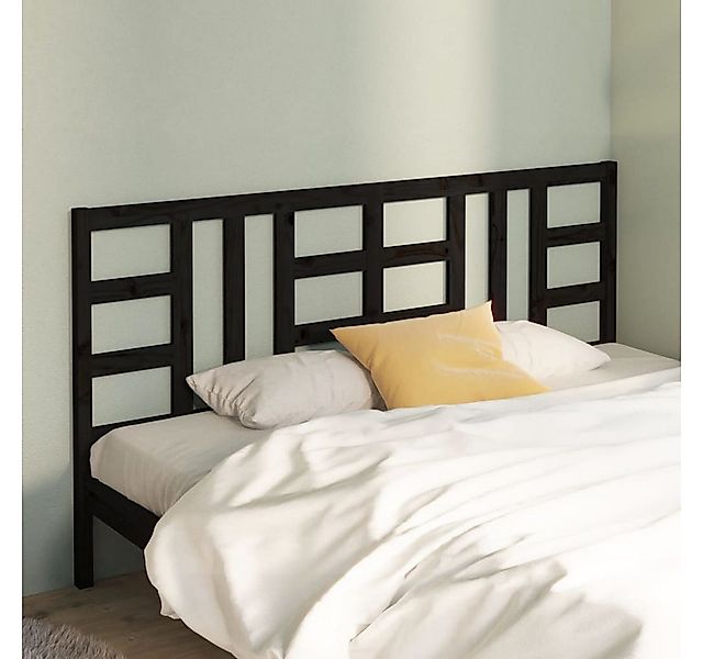 vidaXL Bett, Kopfteil Schwarz 206x4x100 cm Massivholz Kiefer günstig online kaufen