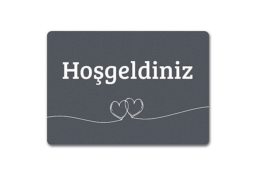 speecheese Fußmatte Fußmatte Hosgeldiniz türkisch in dunkelgrau mit Herzen günstig online kaufen