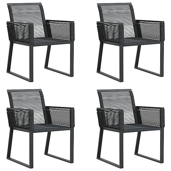 vidaXL Gartenstuhl Gartenstühle 4 Stk. Schwarz günstig online kaufen