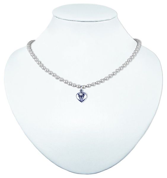 LUISIA® Perlenkette Halskette Luna mit Herz günstig online kaufen