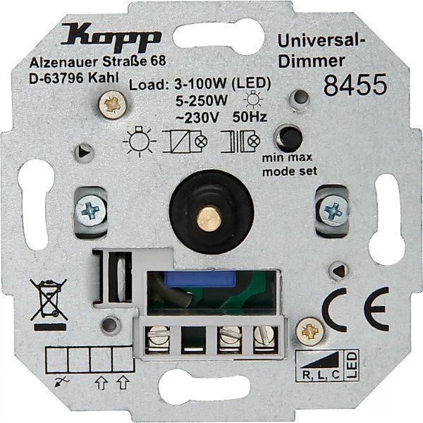 Kopp Universal Druck-Wechsel-Dimmer Sockel mit Nebenstelle günstig online kaufen