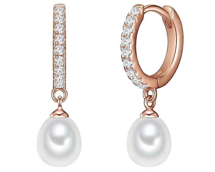 Valero Pearls Paar Creolen roségold, mit Süßwasser-Zuchtperlen günstig online kaufen