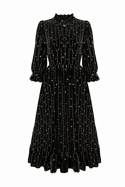 Hell Bunny A-Linien-Kleid Galactica Samt Dress Gothic Sterne Mond günstig online kaufen
