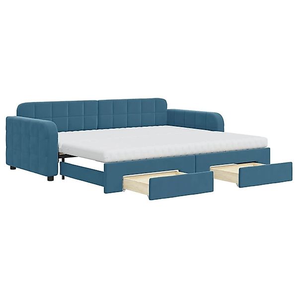 vidaXL Tagesbett Ausziehbar mit Schubladen Blau 90x200 cm Samt1883504 günstig online kaufen