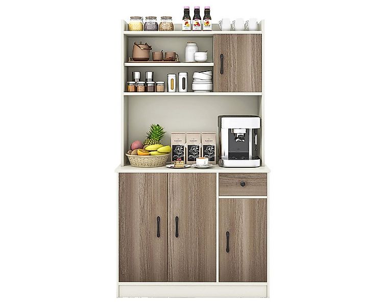 COSTWAY Küchenbuffet mit Arbeitsplatte, Vorratschrank, Küchenschrank, 180cm günstig online kaufen