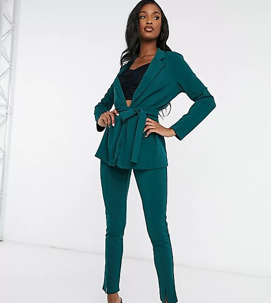 ASOS DESIGN Tall – Schmal geschnittene Anzughose aus Jersey in Tannengrün günstig online kaufen
