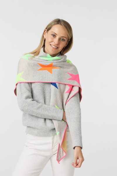 Zwillingsherz Dreieckstuch "Neon" mit großen Sternen, günstig online kaufen