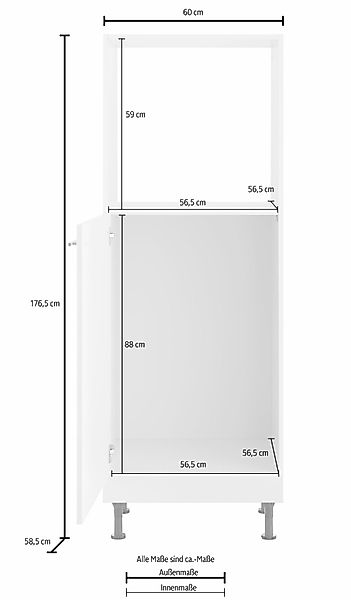 OPTIFIT Backofenumbauschrank "Bern", 60 cm breit, 176 cm hoch, höhenverstel günstig online kaufen