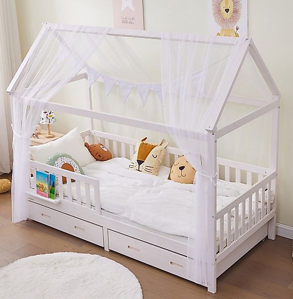 Alavya Home® Betthimmel HAUSBETT DEKO SET für Kinderbett 80x160 I 90x200 (K günstig online kaufen