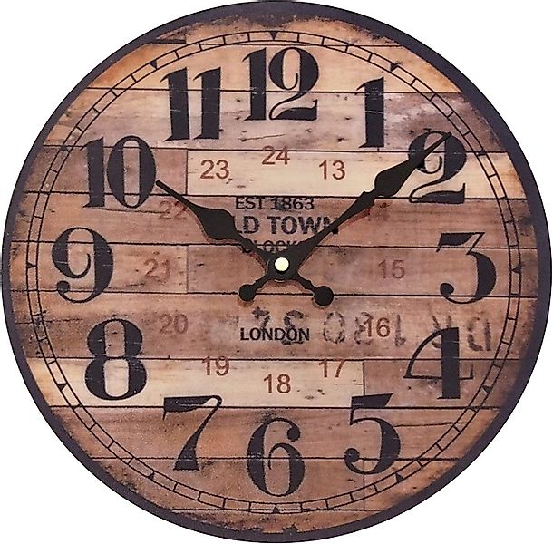 PERLA pd DESIGN Wanduhr Vintage Old Town London Wanduhr Ø 30cm - Retro Chic günstig online kaufen