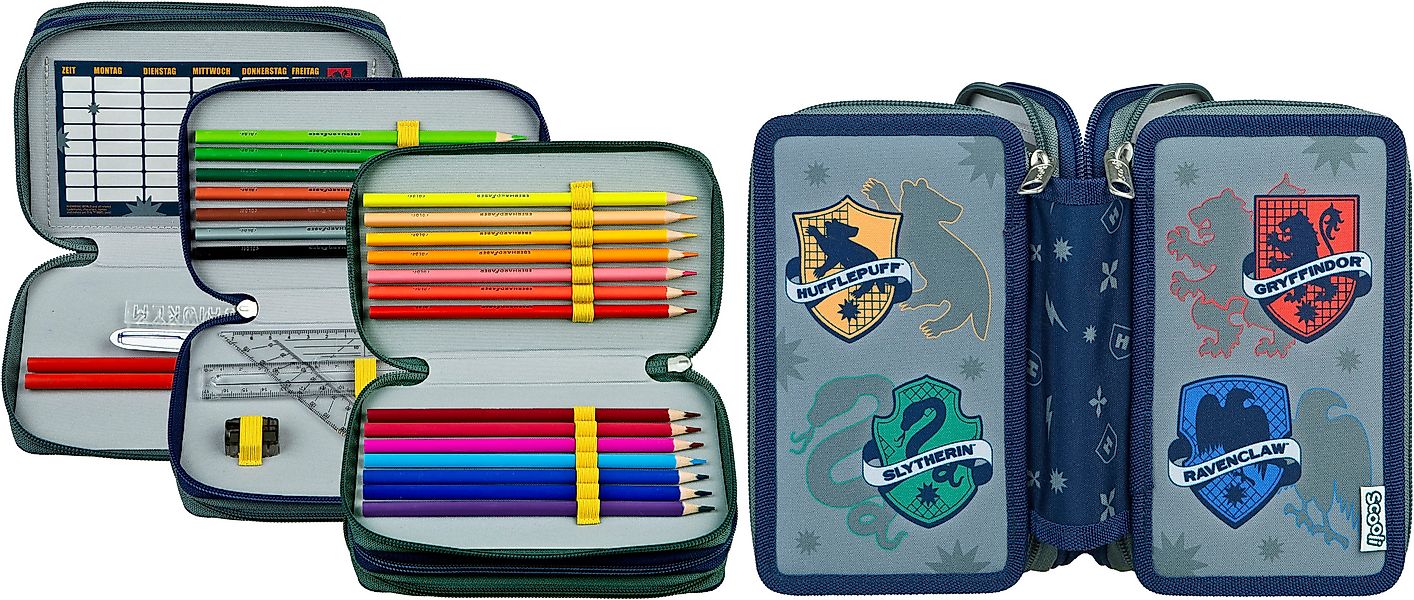 Scooli Federmäppchen Tripledecker, Harry Potter, befüllt, günstig online kaufen