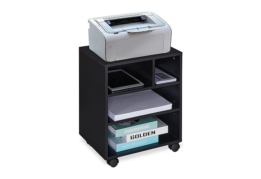 relaxdays Rollcontainer Schwarzer Rollcontainer günstig online kaufen