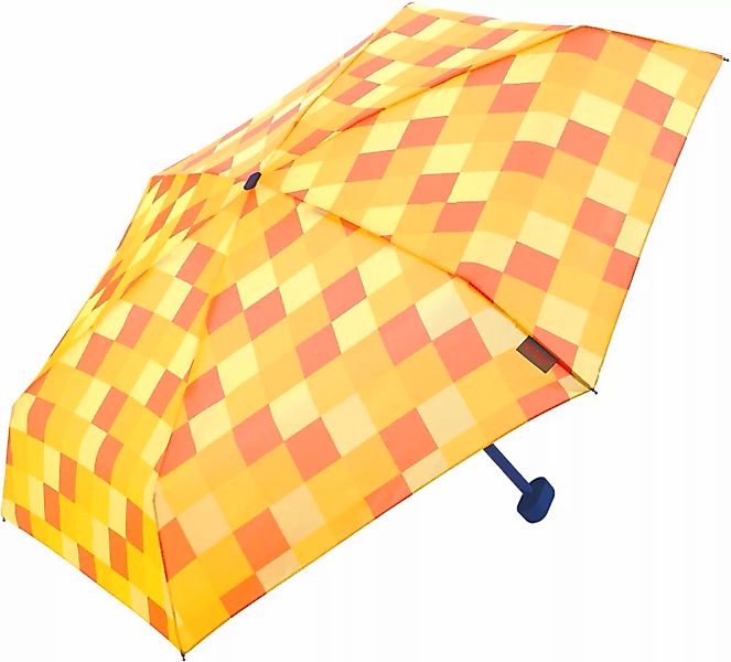 EuroSCHIRM Taschenregenschirm "Dainty, Karo gelb orange", kariert, besonder günstig online kaufen