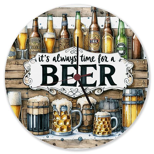 speecheese Wanduhr Bier Wanduhr aus Alu günstig online kaufen