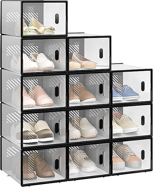 Woltu Schuhregal, 12-tlg., stapelbar, mit magnetischer günstig online kaufen