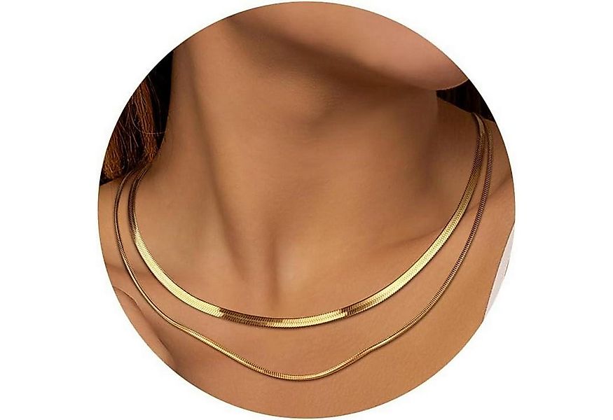 LuxusKollektion Kette und Anhänger Set Kette Schlangenkette Choker 14K Dame günstig online kaufen