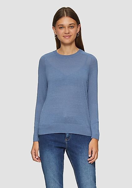 QS Longpullover Strickpullover Feinstrickpullover in Glitzeroptik günstig online kaufen