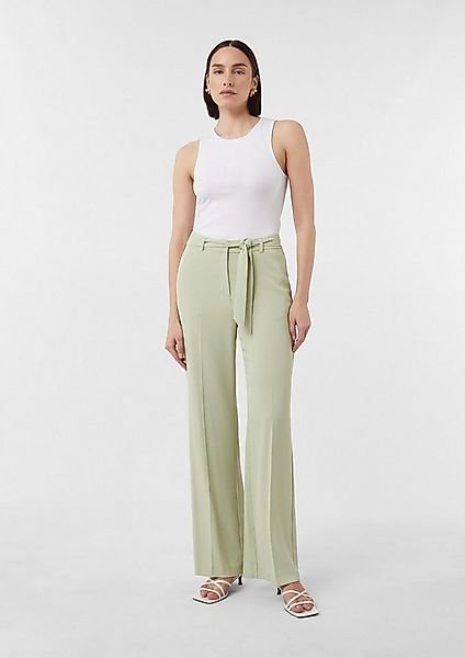 comma Chinos Hose Fließende Wide-Leg-Hose mit Bindegürtel günstig online kaufen