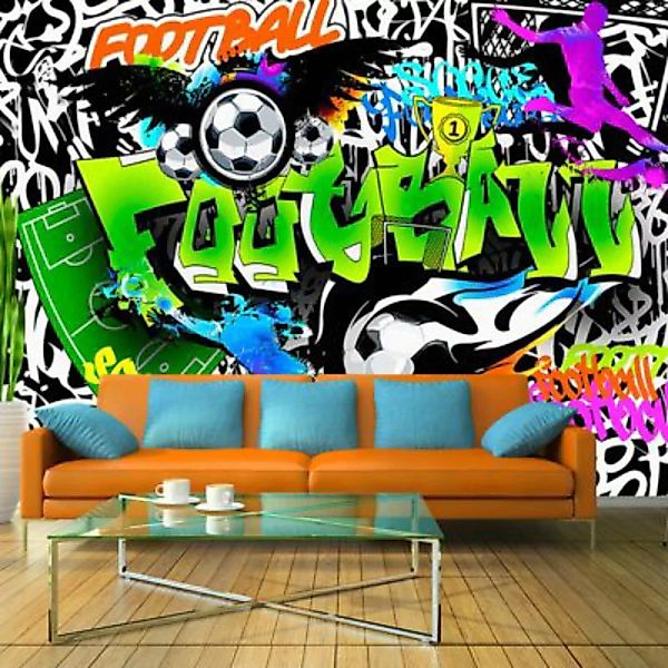artgeist Fototapete Football Graffiti mehrfarbig Gr. 250 x 175 günstig online kaufen