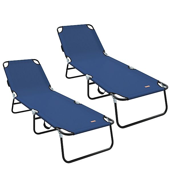 vidaXL Gartenliege Klappliegen 2 Stk. Tragbar günstig online kaufen