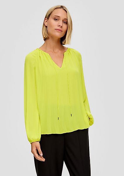 s.Oliver Langarmbluse Bluse Plisseebluse aus Chiffon günstig online kaufen