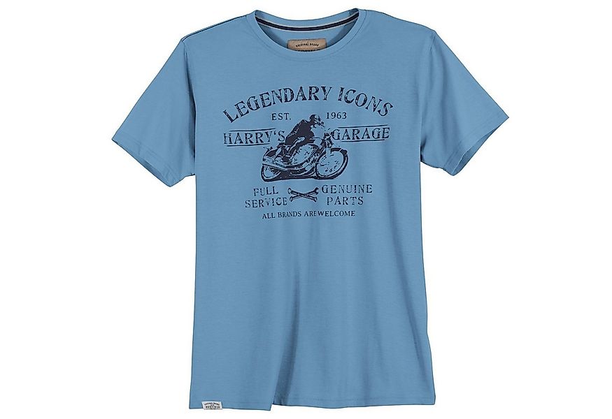 redfield Print-Shirt Redfield T-Shirt Übergröße hellblau Motorrad-Print günstig online kaufen