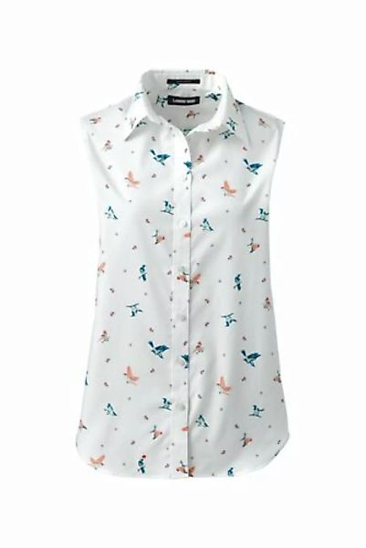 Ärmellose Supima Bügelfrei-Bluse mit Muster, Damen, Größe: L Normal, Sonsti günstig online kaufen