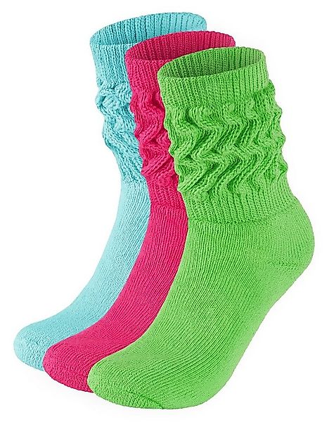 BRUBAKER Schoppersocken 3er Set Slouch Socken - Damen Baumwollsocken für Sp günstig online kaufen