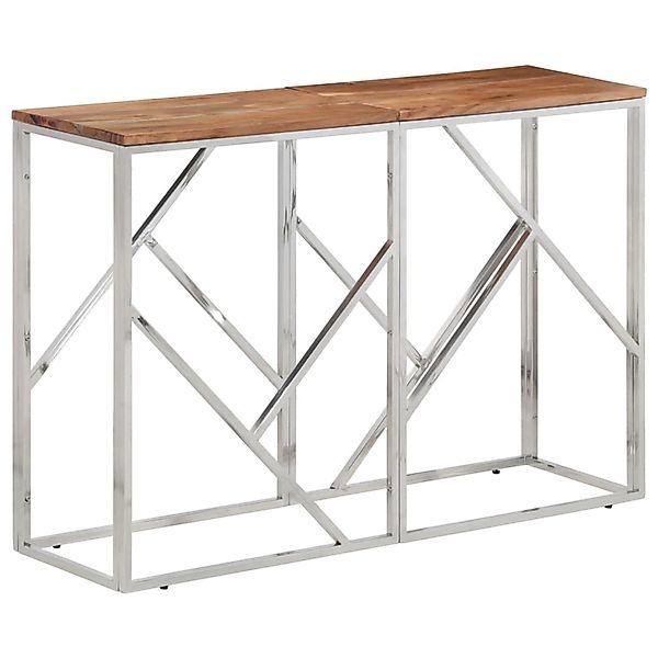 vidaXL Konsolentisch Silbern Edelstahl und Massivholz Akazie 349999 günstig online kaufen
