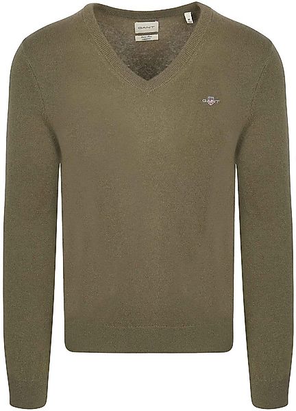 Gant Pullover V-Ausschnitt Wool Blend Army Grün - Größe M günstig online kaufen