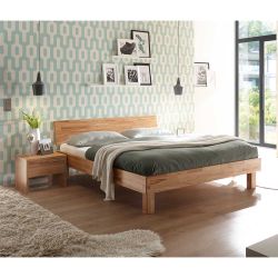 Holzbett aus Kernbuche Massivholz Nachtkonsole (zweiteilig) günstig online kaufen