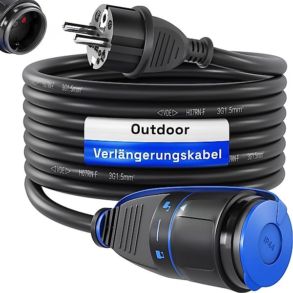 hb-digital 50m Strom Verlängerungskabel für Außenbereich H07RN-F IP44 Siche günstig online kaufen