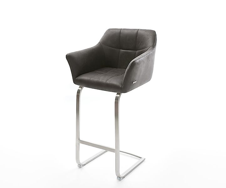 Barstuhl Yulo-Flex Vintage Anthrazit Freischwinger flach Edelstahl günstig online kaufen