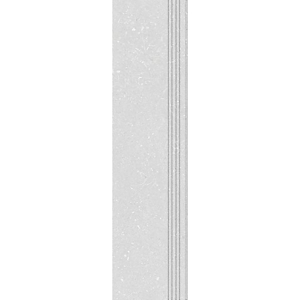 Trittstufe Pebblestone Feinsteinzeug Glasiert Weiß Matt 30 cm x 120 cm günstig online kaufen