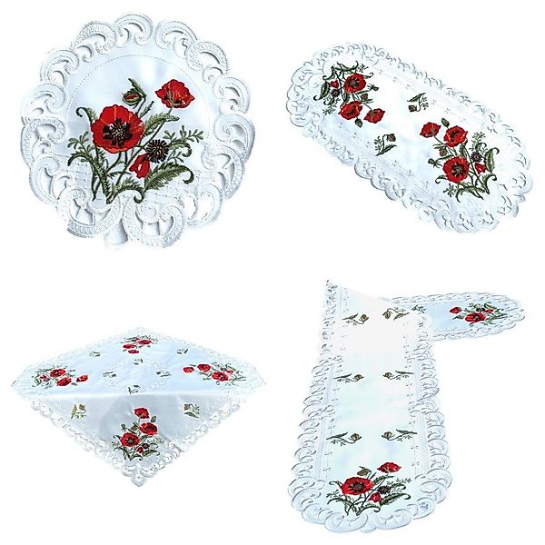 Westernlifestyle Tischdecke Roter Klatschmohn Tischläufer Mitteldecke günstig online kaufen