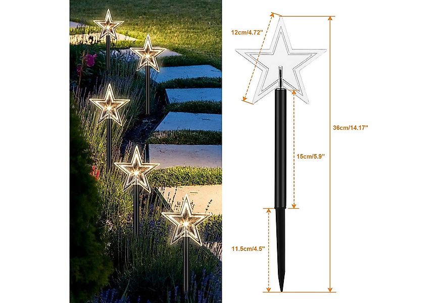 Clanmacy LED Gartenleuchte LED Stern Weihnachtsstern,Weihnachtsdeko Gartens günstig online kaufen