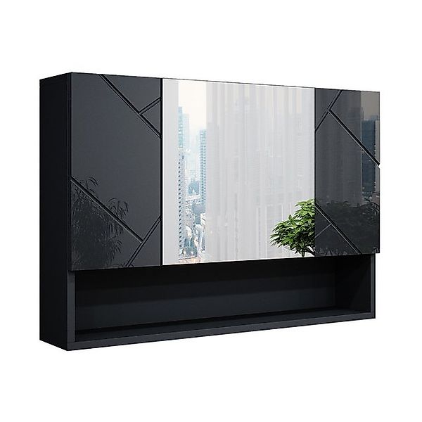 Vicco Badspiegelschrank Irma Anthrazit Hochglanz 80 x 55 cm günstig online kaufen