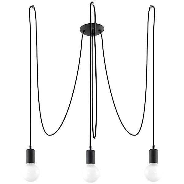 Sollux Lighting Kronleuchter Edison 3 Schwarz günstig online kaufen