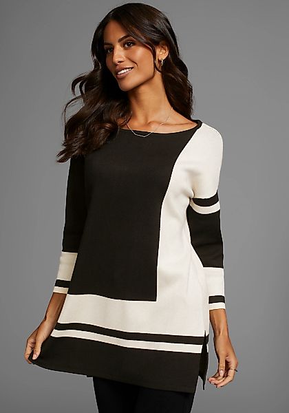 Laura Scott Longpullover, mit geometrischer Grafik günstig online kaufen